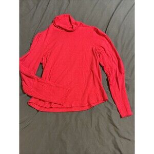 Anthropologie Puff-Sleeved Turtleneck Top Fuchsia Size M Classy Preppy Classic